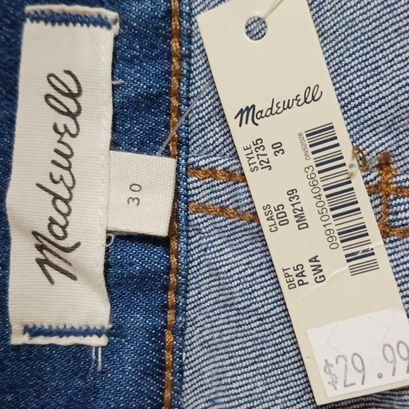 Madewell Jean Skirt slimming stretch 5 pocket zipper button closure NWT 30in - Picture 4 of 4